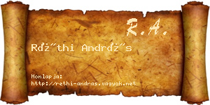Réthi András névjegykártya