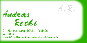 andras rethi business card