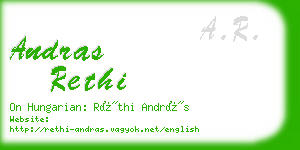 andras rethi business card